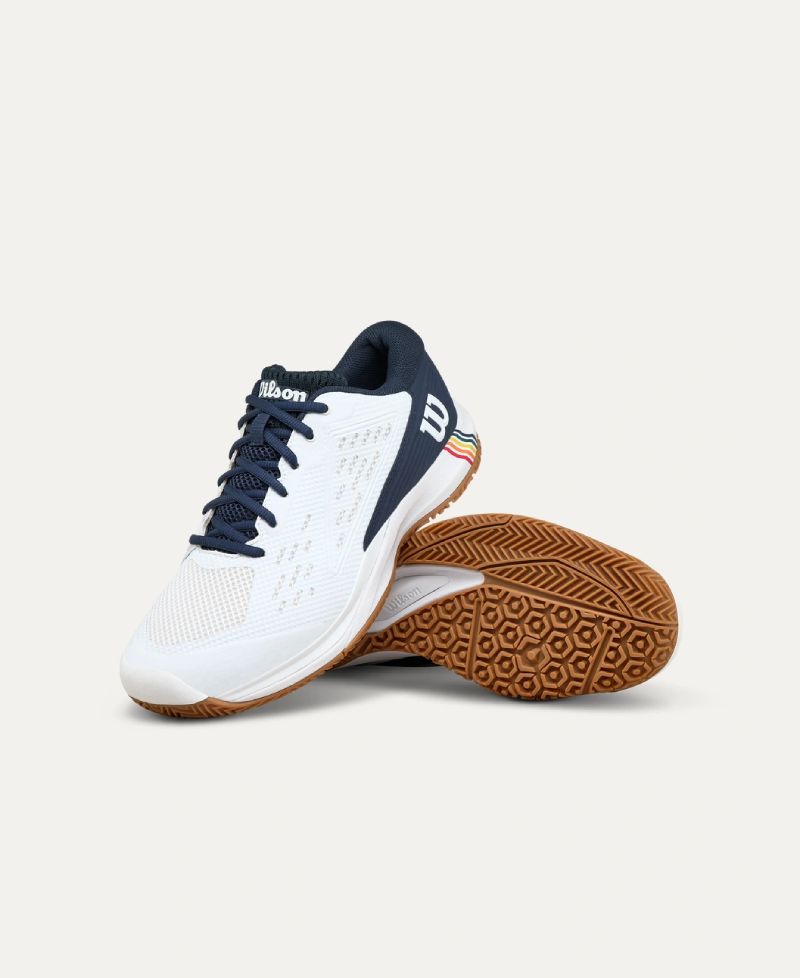 Zapatillas Wilson Rush Pro Ace Clay Blanco Azul Marino